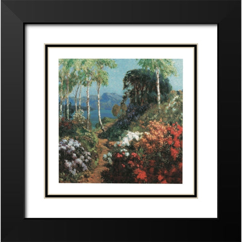 Bay Garden Black Modern Wood Framed Art Print with Double Matting by Unknown