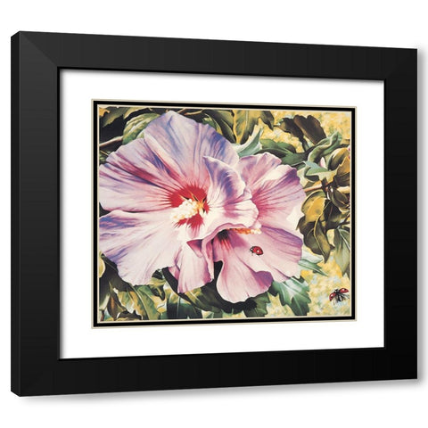 Orchid Black Modern Wood Framed Art Print with Double Matting by Unknown