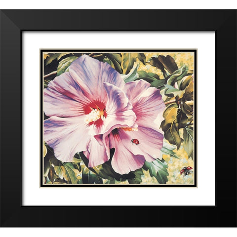 Orchid Black Modern Wood Framed Art Print with Double Matting by Unknown