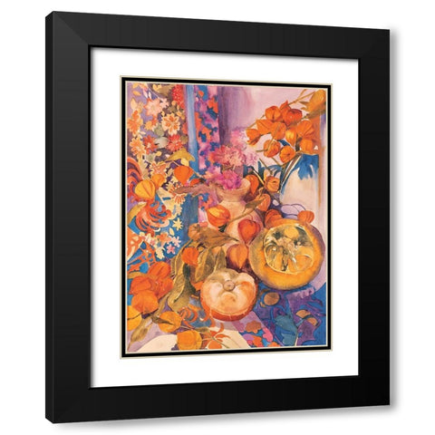 Floral Pandemonium I Black Modern Wood Framed Art Print with Double Matting by Unknown