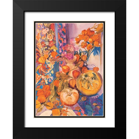 Floral Pandemonium I Black Modern Wood Framed Art Print with Double Matting by Unknown