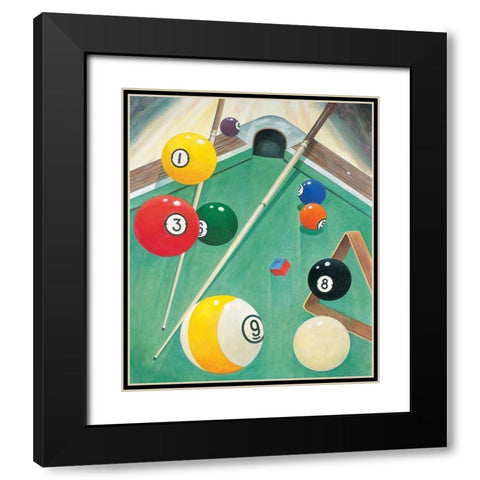 Billiards I Black Modern Wood Framed Art Print with Double Matting by Unknown