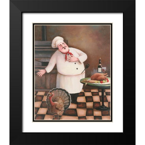 Thanksgiving Chef I Black Modern Wood Framed Art Print with Double Matting by Unknown