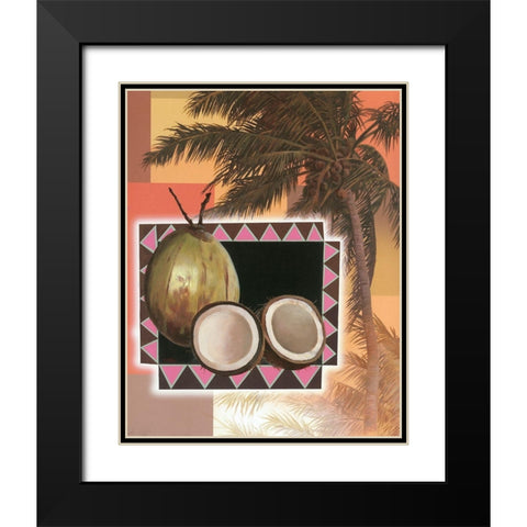 Coconut Tree Black Modern Wood Framed Art Print with Double Matting by Unknown