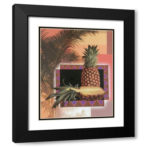 Pineapple Tree Black Modern Wood Framed Art Print with Double Matting by Unknown