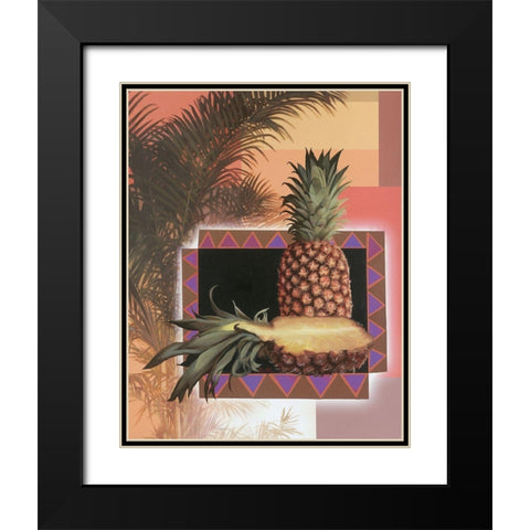 Pineapple Tree Black Modern Wood Framed Art Print with Double Matting by Unknown