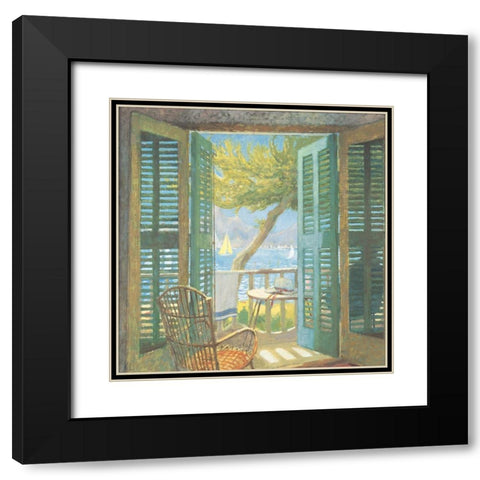 The Cabana Black Modern Wood Framed Art Print with Double Matting by Unknown