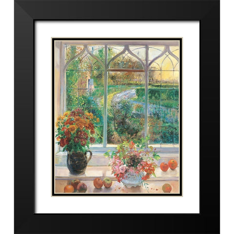 Garden Window Black Modern Wood Framed Art Print with Double Matting by Unknown