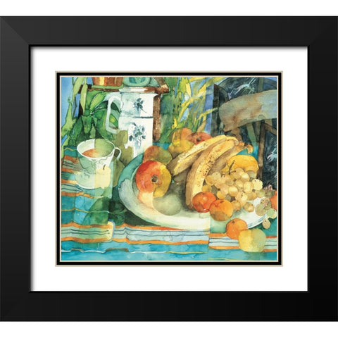 Fruit And Flowers II Black Modern Wood Framed Art Print with Double Matting by Unknown