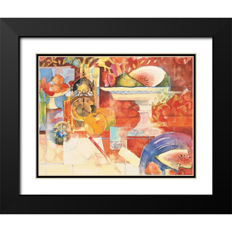 Watermelon Collage Black Modern Wood Framed Art Print with Double Matting by Unknown