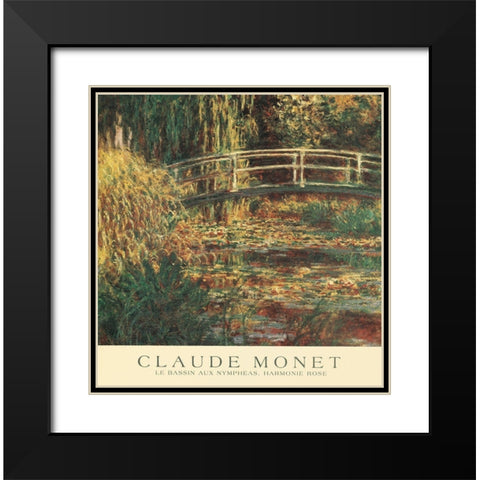 Le Bassin aux Nympheas Black Modern Wood Framed Art Print with Double Matting by Monet, Claude