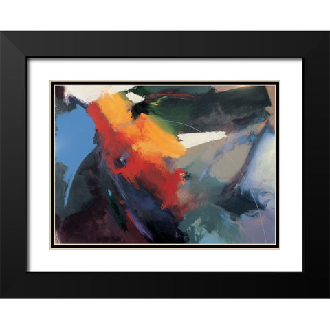 Cosmos Abstract II Black Modern Wood Framed Art Print with Double Matting by Unknown