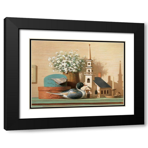 Decoy on Shelf Black Modern Wood Framed Art Print with Double Matting by Unknown