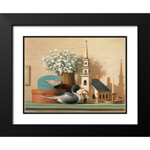 Decoy on Shelf Black Modern Wood Framed Art Print with Double Matting by Unknown