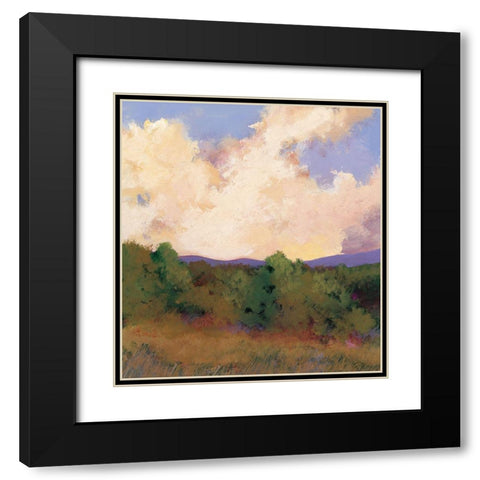 Meadows Black Modern Wood Framed Art Print with Double Matting by Unknown