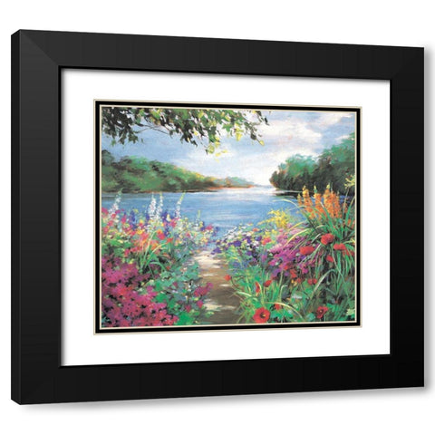 Kakeside Flowers II Black Modern Wood Framed Art Print with Double Matting by Unknown