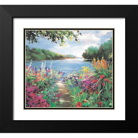 Kakeside Flowers II Black Modern Wood Framed Art Print with Double Matting by Unknown