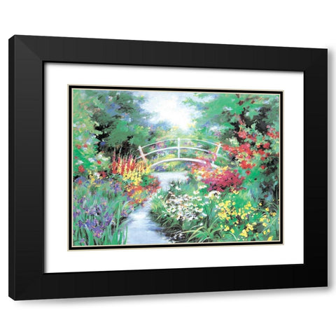 Bridge in Garden Black Modern Wood Framed Art Print with Double Matting by Unknown
