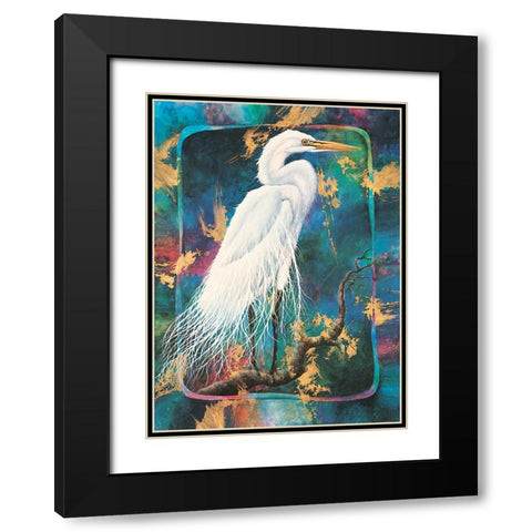 Heron II Black Modern Wood Framed Art Print with Double Matting by Unknown