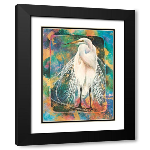 Heron II Black Modern Wood Framed Art Print with Double Matting by Unknown