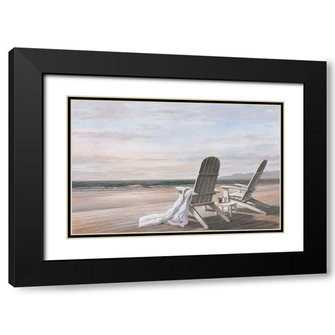 Coffee on the Beach II Black Modern Wood Framed Art Print with Double Matting by Unknown