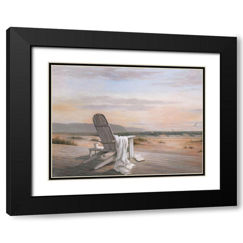 Coffee on the Beach II Black Modern Wood Framed Art Print with Double Matting by Unknown