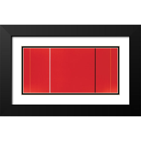 Thin Red Lines Black Modern Wood Framed Art Print with Double Matting by Unknown