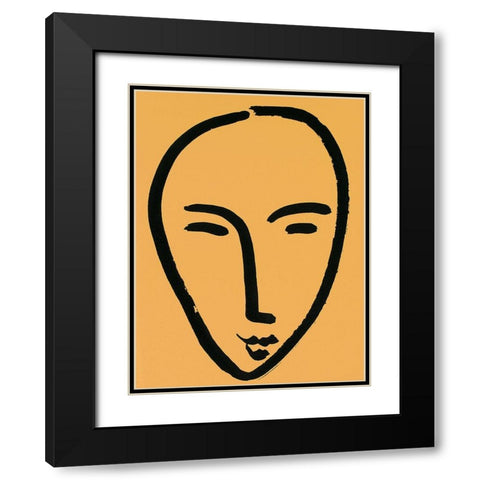 Yellow Face Black Modern Wood Framed Art Print with Double Matting by Unknown