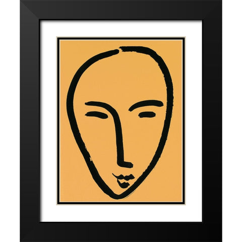 Yellow Face Black Modern Wood Framed Art Print with Double Matting by Unknown