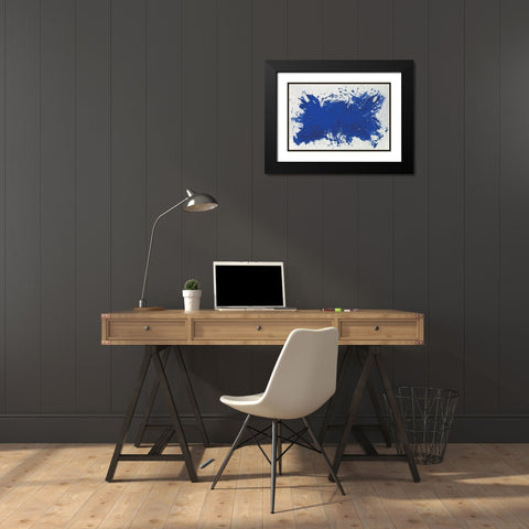 Color Blue Black Modern Wood Framed Art Print with Double Matting by Unknown