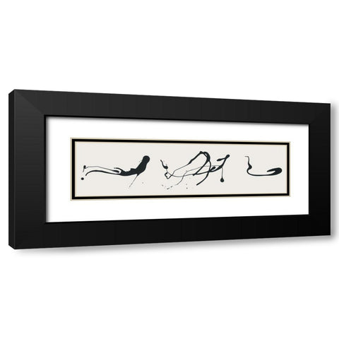 Splat B And W Black Modern Wood Framed Art Print with Double Matting by Unknown