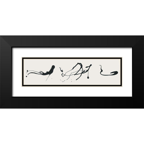 Splat B And W Black Modern Wood Framed Art Print with Double Matting by Unknown
