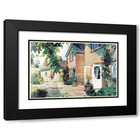 Brick House Black Modern Wood Framed Art Print with Double Matting by Unknown