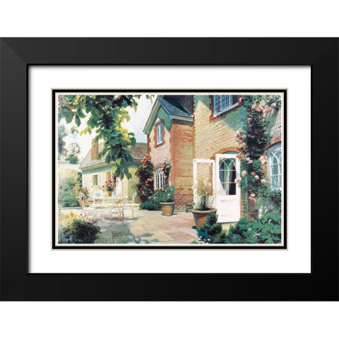 Brick House Black Modern Wood Framed Art Print with Double Matting by Unknown
