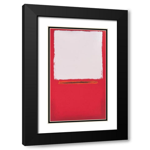 Red Block Black Modern Wood Framed Art Print with Double Matting by Unknown