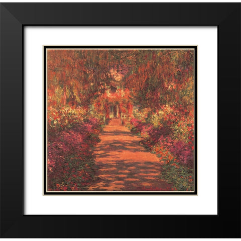 Forest Trail Black Modern Wood Framed Art Print with Double Matting by Unknown