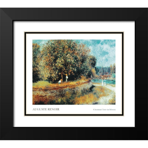 Chestnut Tree Black Modern Wood Framed Art Print with Double Matting by Renoir, Pierre-Auguste