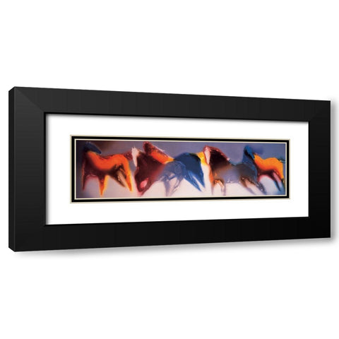 Stallion Abstract Panel Black Modern Wood Framed Art Print with Double Matting by Unknown