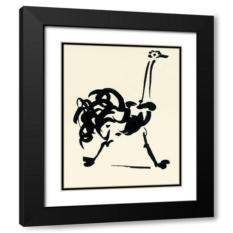 Ostriche Black Modern Wood Framed Art Print with Double Matting by Unknown