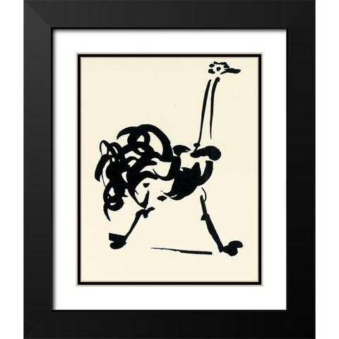 Ostriche Black Modern Wood Framed Art Print with Double Matting by Unknown