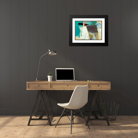 Wheat Abstract Black Modern Wood Framed Art Print with Double Matting by Unknown