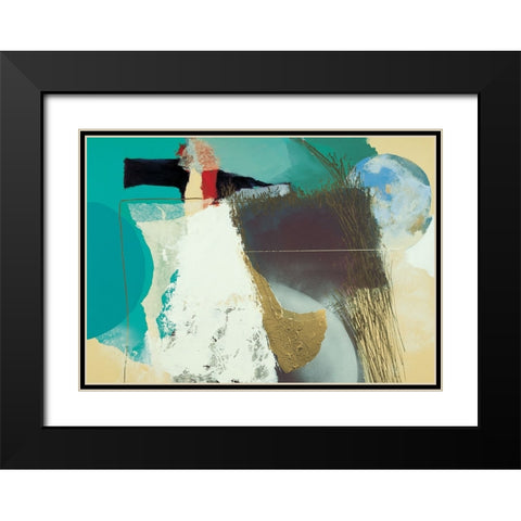 Wheat Abstract Black Modern Wood Framed Art Print with Double Matting by Unknown