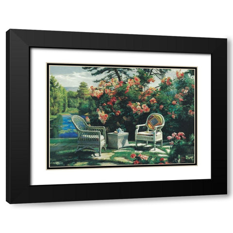 In the Garden Black Modern Wood Framed Art Print with Double Matting by Unknown