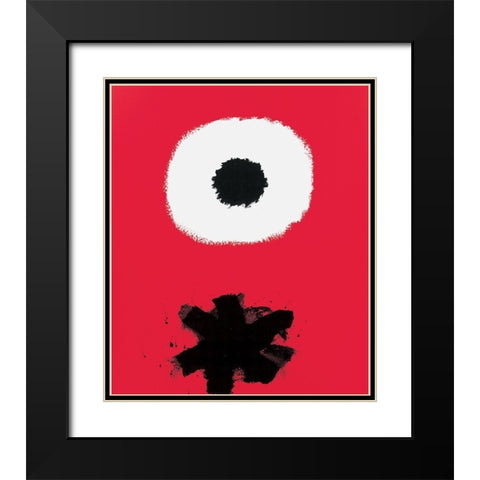 Flower Black Modern Wood Framed Art Print with Double Matting by Unknown