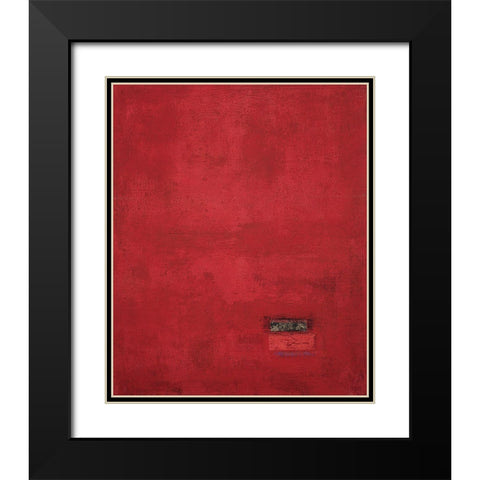 Red Mosaique Black Modern Wood Framed Art Print with Double Matting by Unknown
