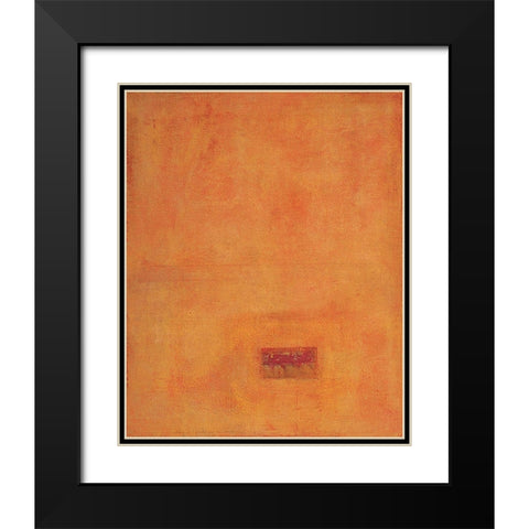 Orange Mosaique Black Modern Wood Framed Art Print with Double Matting by Unknown