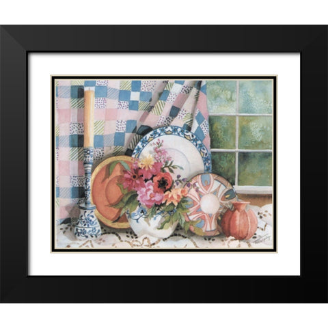 Plates by the Window Black Modern Wood Framed Art Print with Double Matting by Unknown