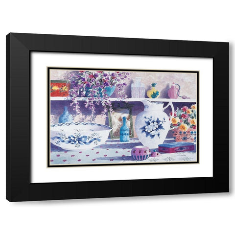 Vase and Bowl Black Modern Wood Framed Art Print with Double Matting by Unknown