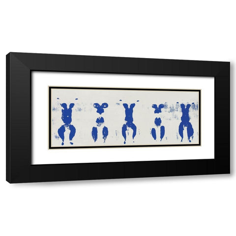 Blue Panel Black Modern Wood Framed Art Print with Double Matting by Unknown