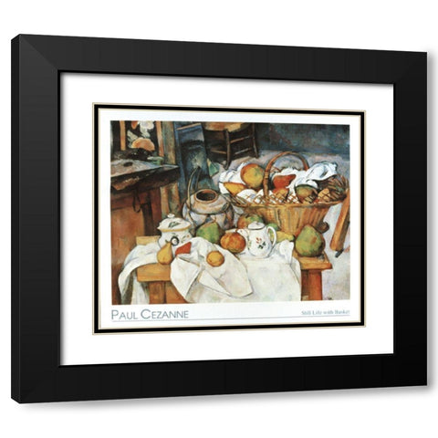 Basket Black Modern Wood Framed Art Print with Double Matting by Cezanne
